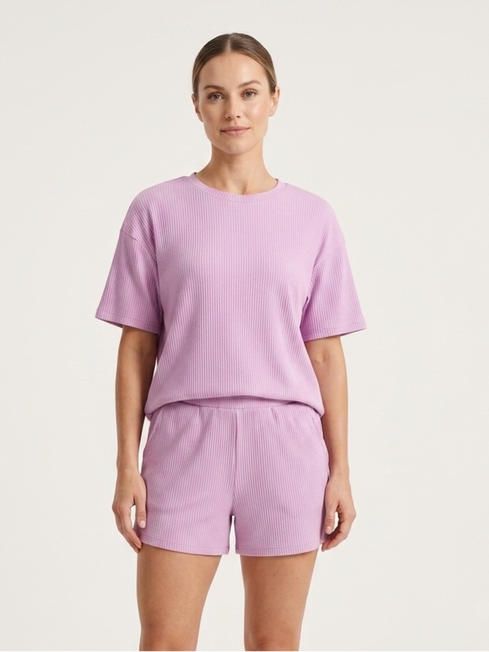 Summer Matching Set | Bright Pink | Women's Ribbed Set | Size M